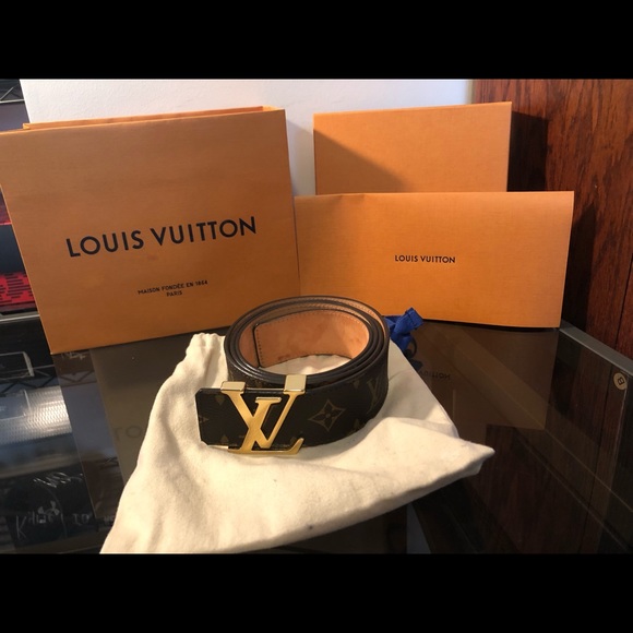 Men\u2019s Louis Vuitton Belt Size 100 CM Gold Buckle